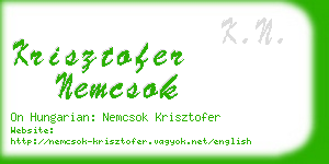 krisztofer nemcsok business card